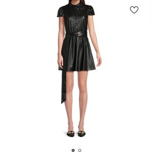 ALICE + OLIVIA FAUX LEATHER MINI DRESS